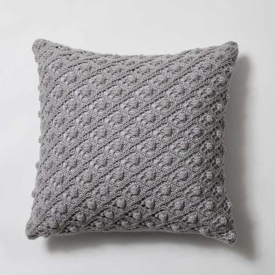 Nouveau Crochet Pillow Case Neutral Grey