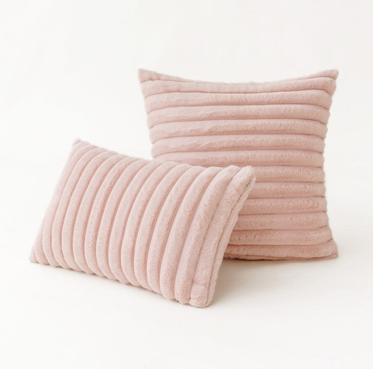 Nube Faux Rabbit Pillow Cover Pink