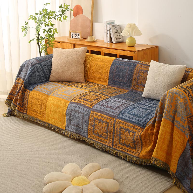 Couch & Sofa Cover - Cotton Patchwork Blanket