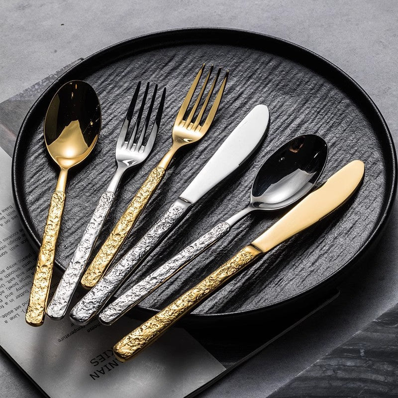 Aurelia Hammered Luster Flatware