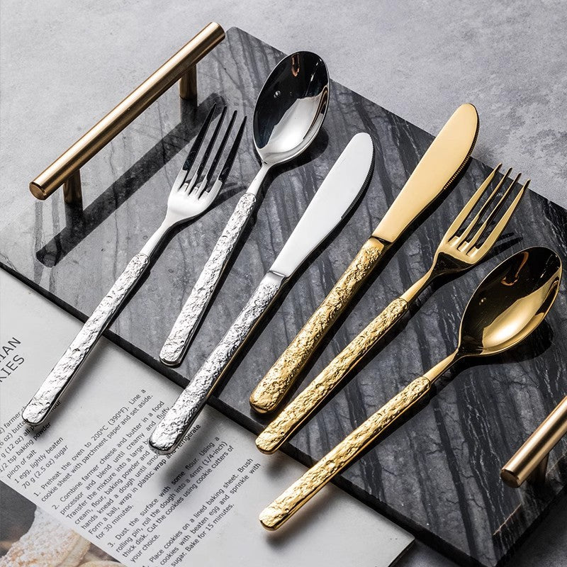 Aurelia Hammered Luster Flatware