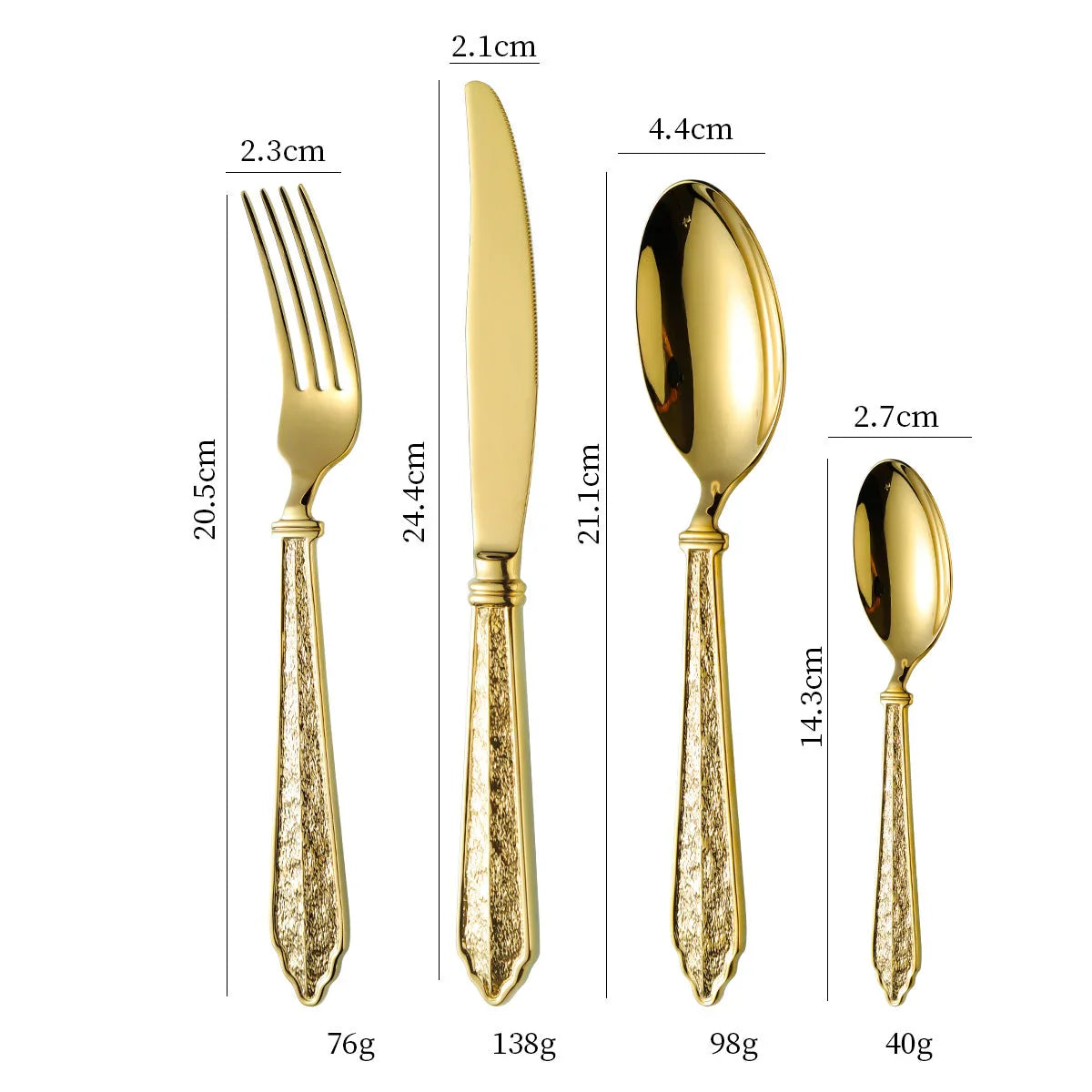 Elysian Baroque Cutlery Set Gold 4pc Set