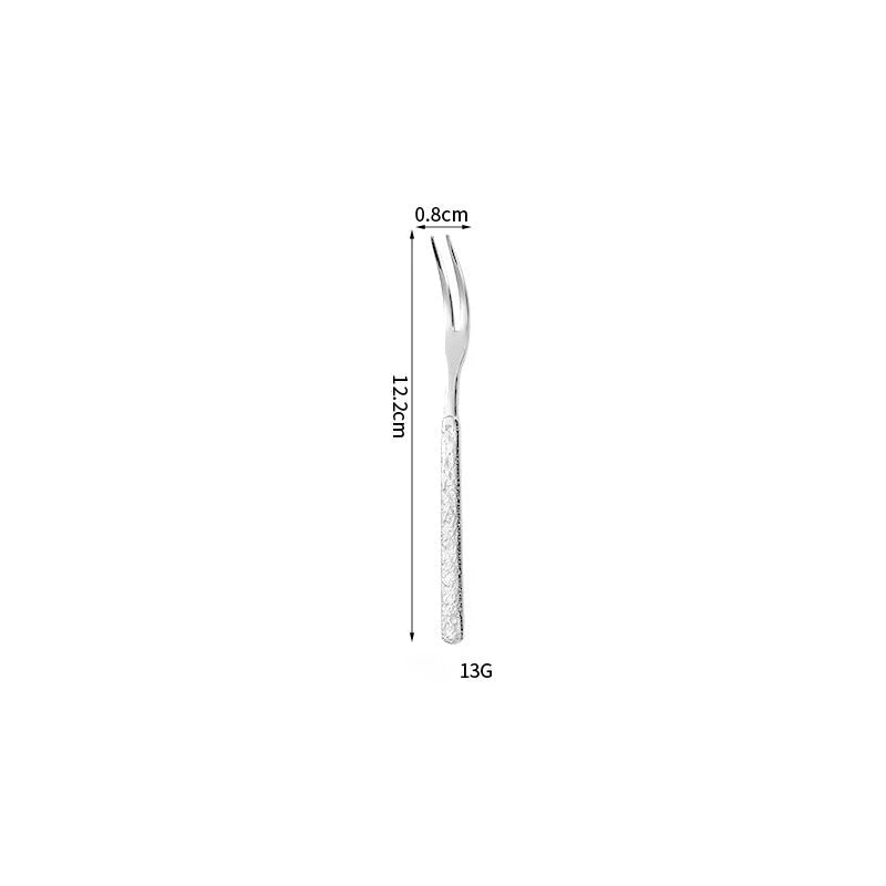 Aurelia Hammered Luster Flatware Silver Fruit Fork