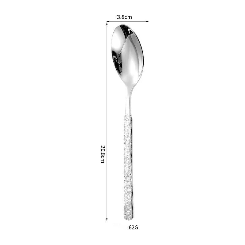 Aurelia Hammered Luster Flatware Silver Serving Spoon