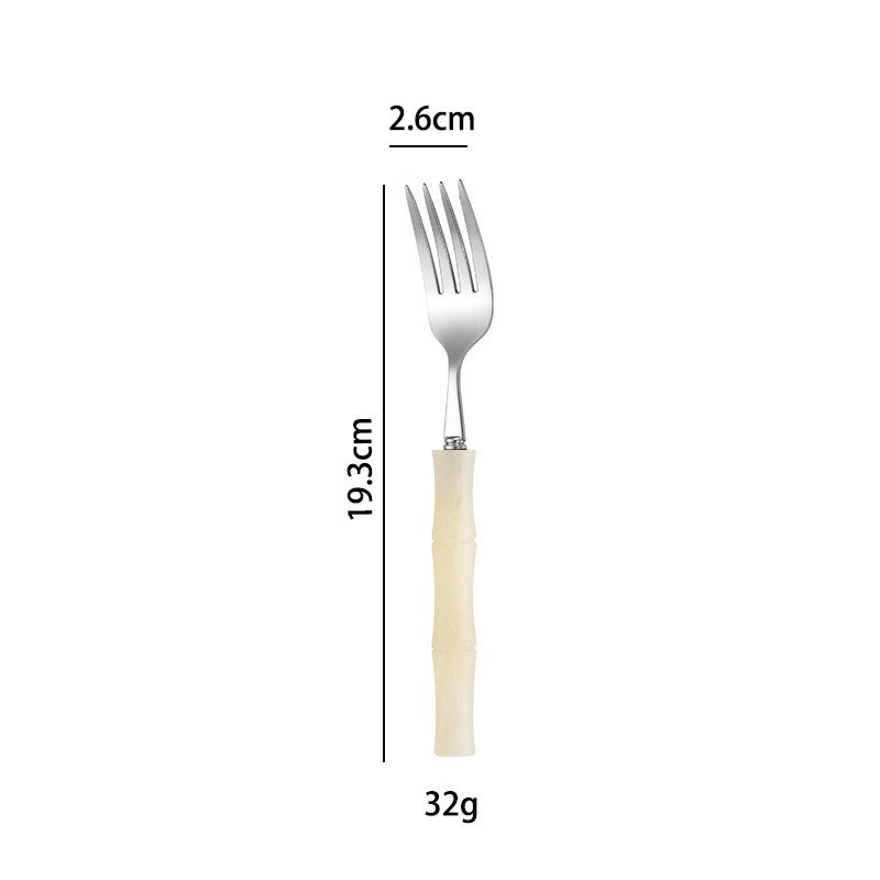Valmont Bamboo Grip Cutlery Set Beige Fork