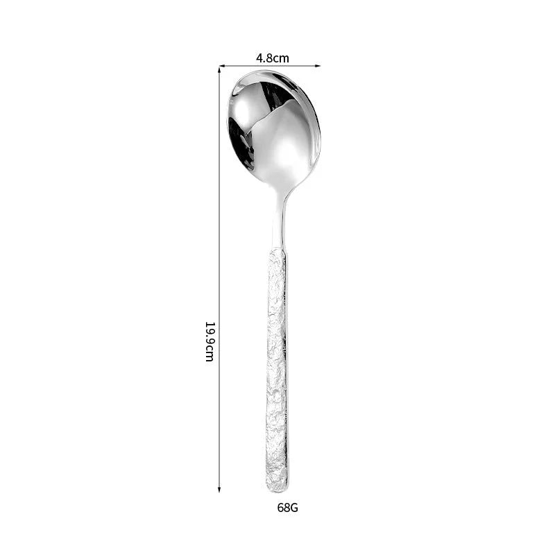 Aurelia Hammered Luster Flatware Silver Spoon