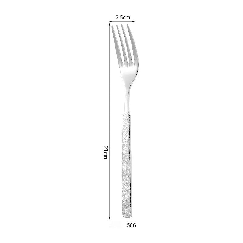 Aurelia Hammered Luster Flatware Silver Fork
