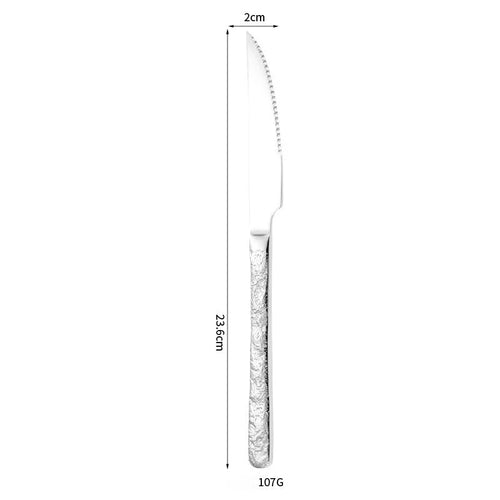 Aurelia Hammered Luster Flatware Silver Steak Knife