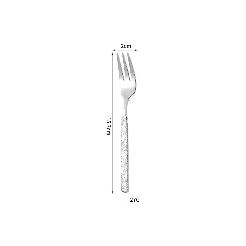 Aurelia Hammered Luster Flatware Silver Dessert Fork