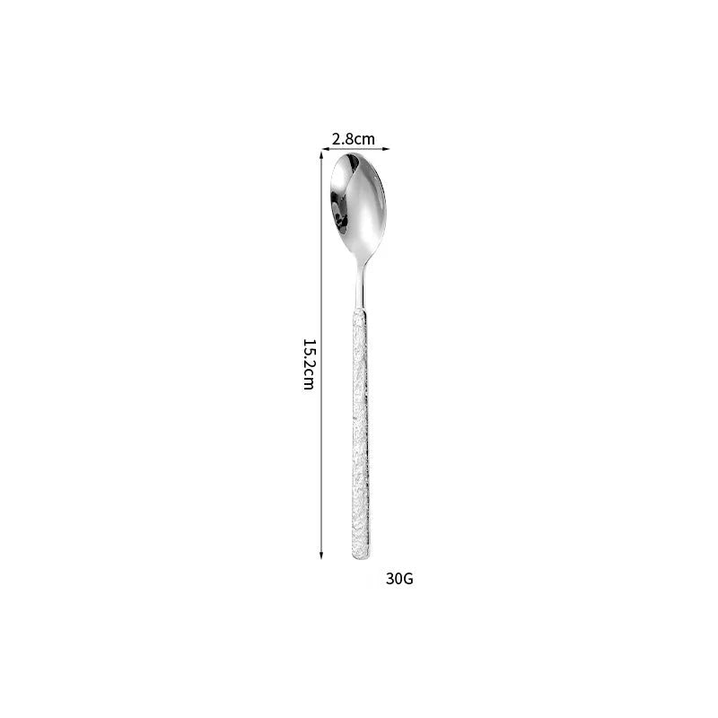 Aurelia Hammered Luster Flatware Silver Tea Spoon