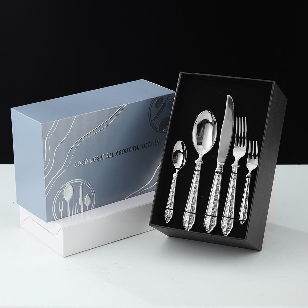 Elysian Baroque Cutlery Set Silver 20pc Boxed Set