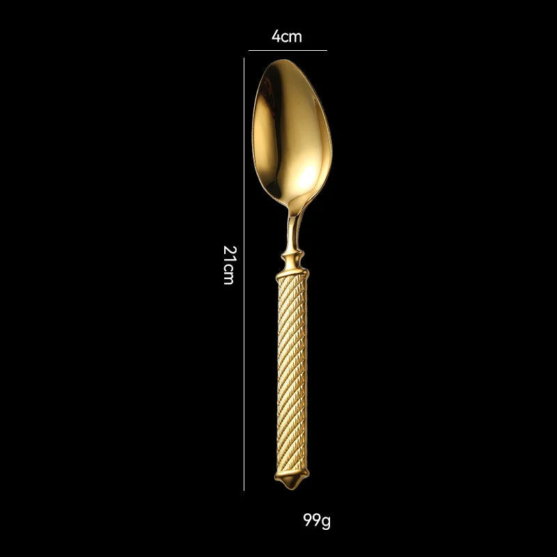 Imperio Rope Twist Cutlery Gold Spoon