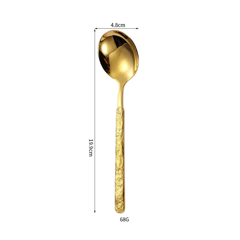 Aurelia Hammered Luster Flatware Gold Spoon