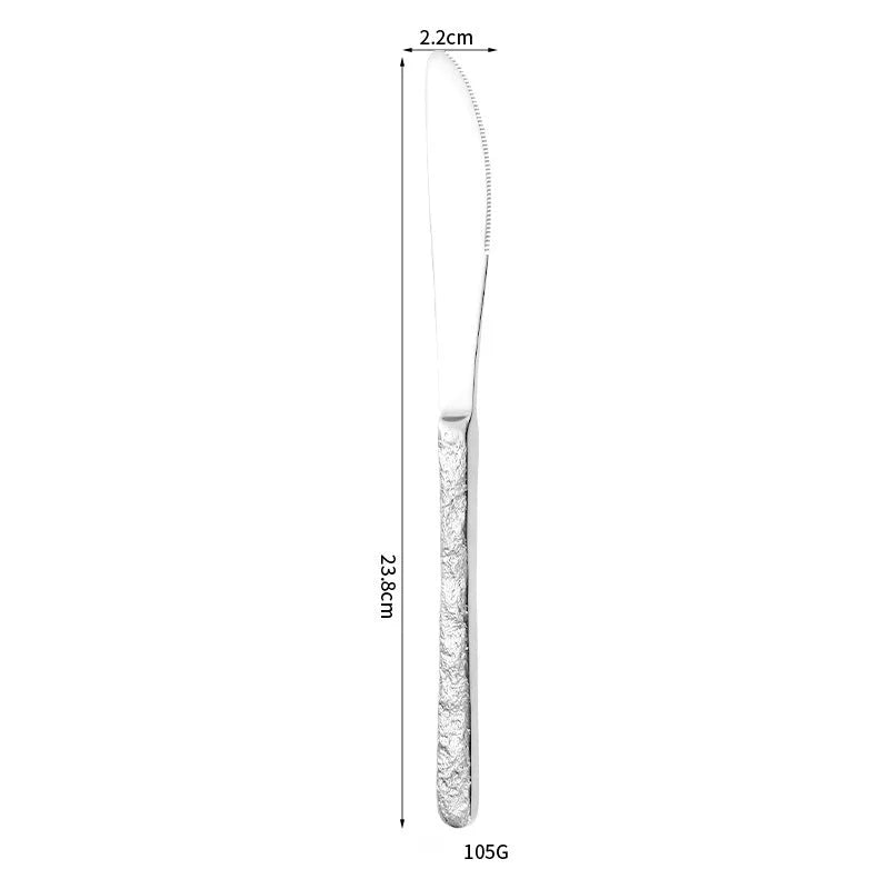 Aurelia Hammered Luster Flatware Silver Table Knife