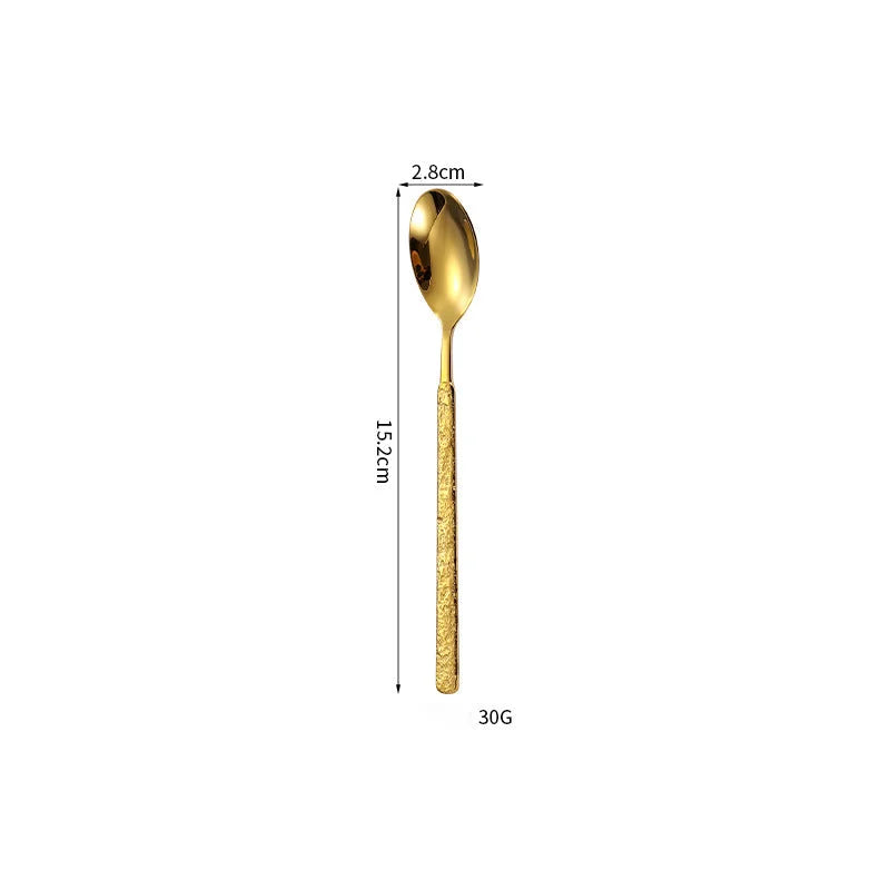 Aurelia Hammered Luster Flatware Gold Tea Spoon