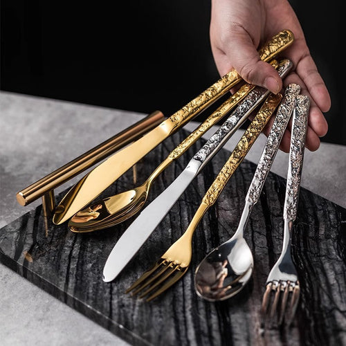 Aurelia Hammered Luster Flatware