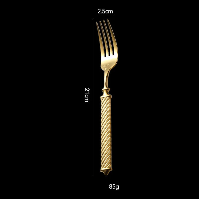 Imperio Rope Twist Cutlery Gold Fork