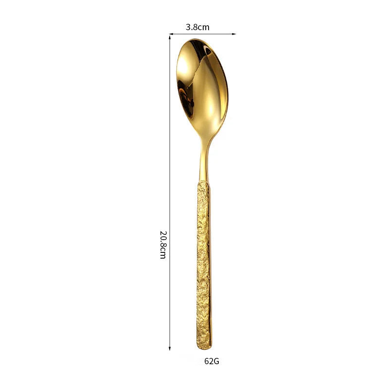 Aurelia Hammered Luster Flatware Gold Serving Spoon