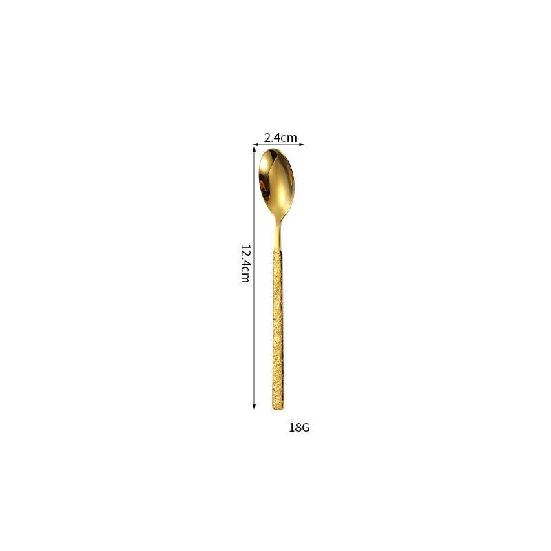 Aurelia Hammered Luster Flatware Gold Coffee Spoon
