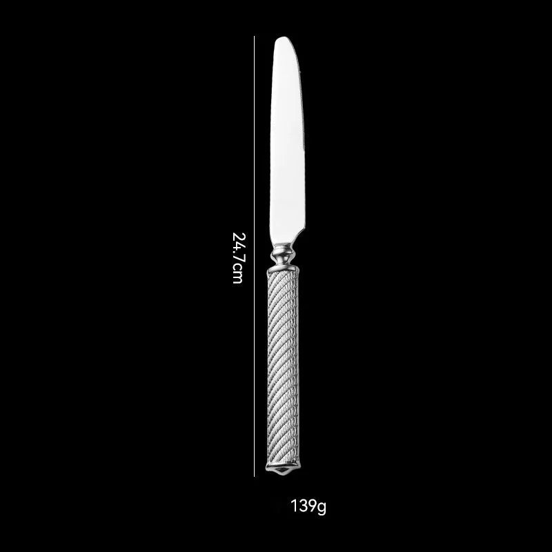 Imperio Rope Twist Cutlery Silver Table Knife