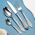Baroque Silverware Set - Stainless Steel Flatware with Antique Detail
