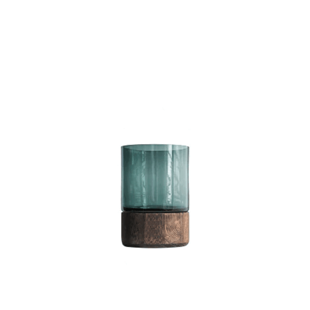 Tranquility Wooden Base Glass Vases Sienna S