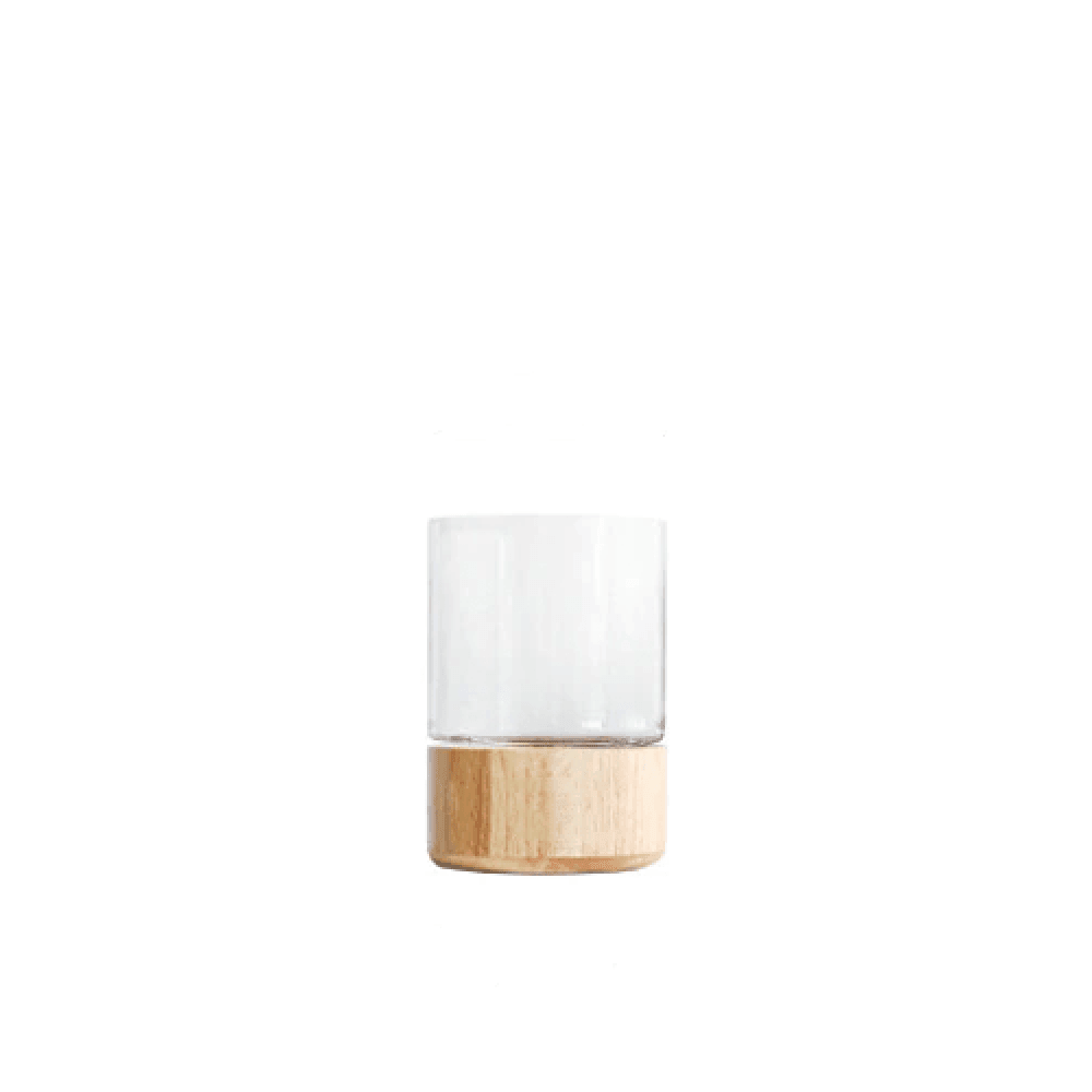 Tranquility Wooden Base Glass Vases Wheat S