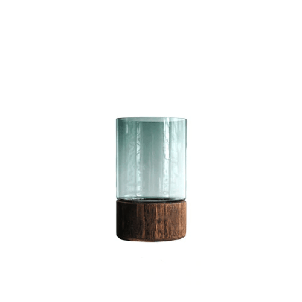 Tranquility Wooden Base Glass Vases Sienna M