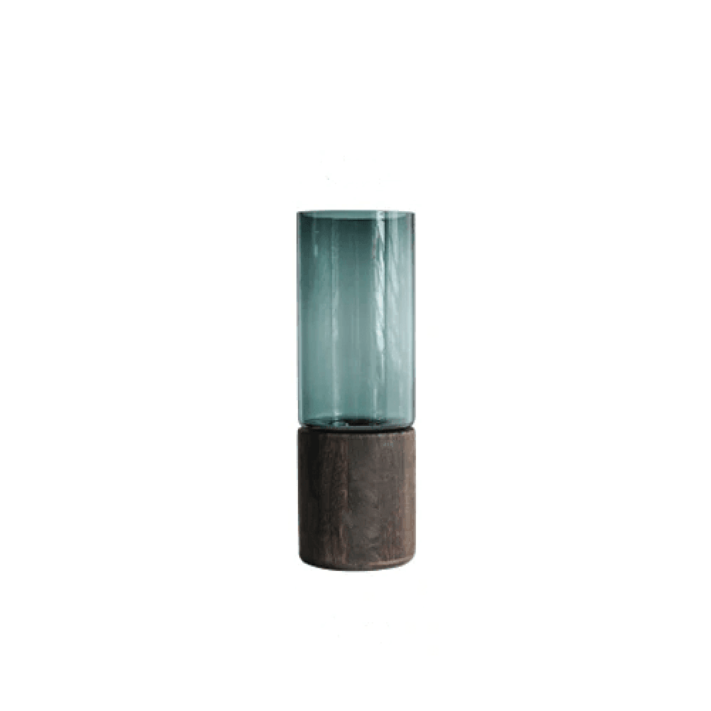 Tranquility Wooden Base Glass Vases Sienna L