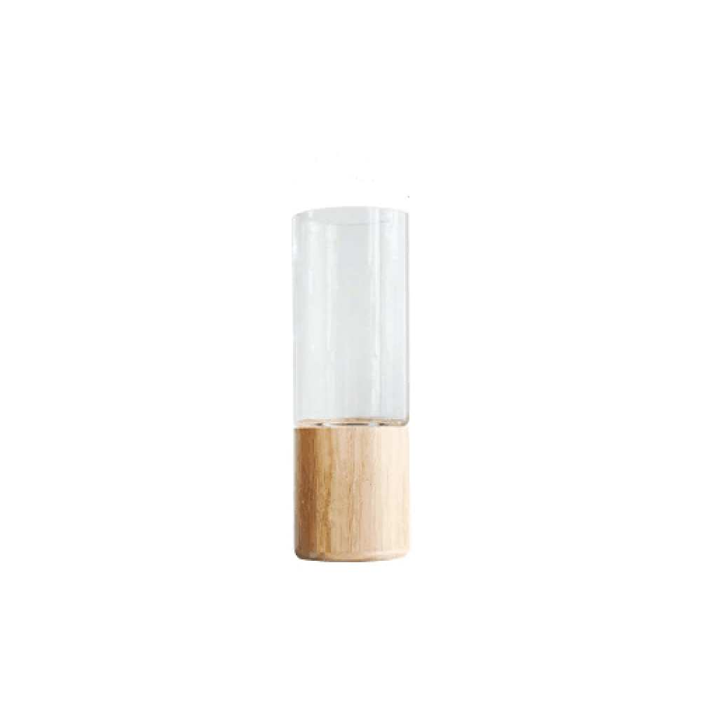 Tranquility Wooden Base Glass Vases Wheat L