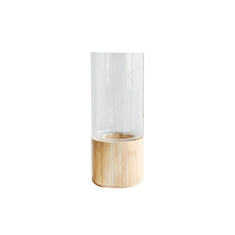 Tranquility Wooden Base Glass Vases Wheat XL