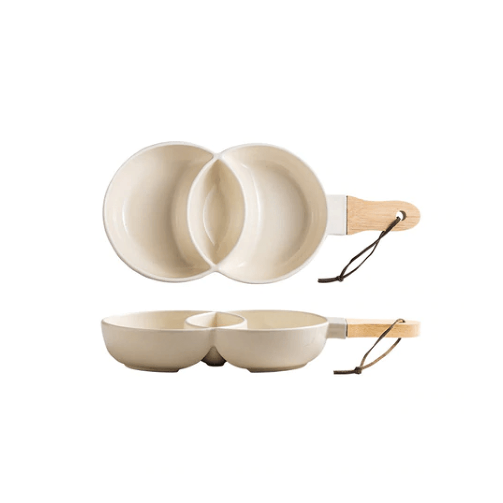 Venn Ceramic Snack Plate Linen