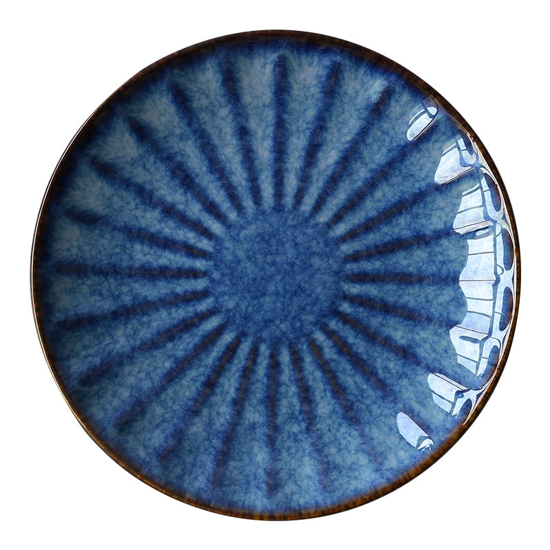Ocean Shell Indigo Ceramic Plates