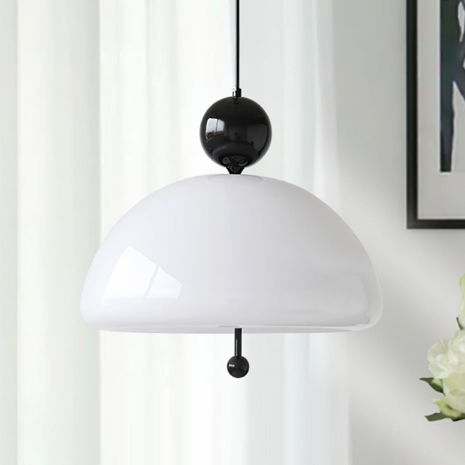 Olivia Vintage Bell Glass LED Pendant Lamp Black