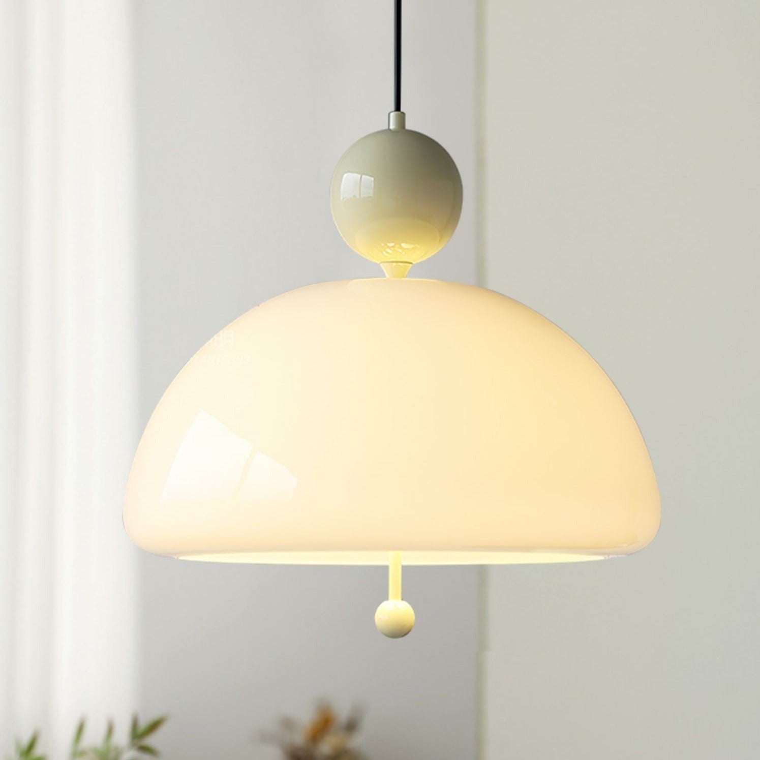 Olivia Vintage Bell Glass LED Pendant Lamp Milky white