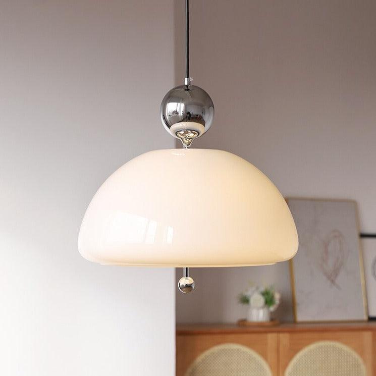 Olivia Vintage Bell Glass LED Pendant Lamp silver