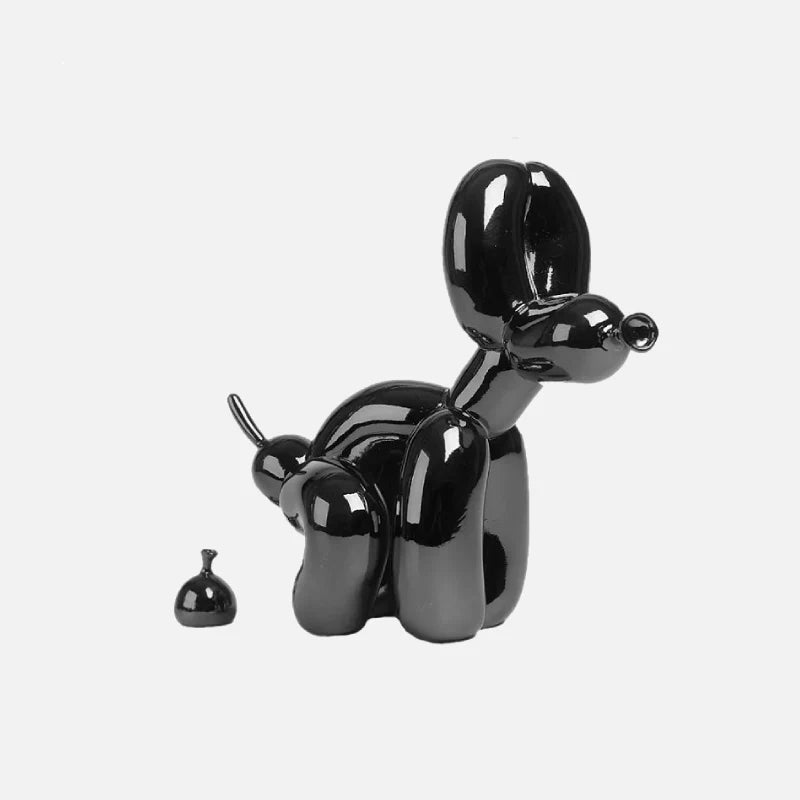On a Walk Balloon Dog Figurine Black