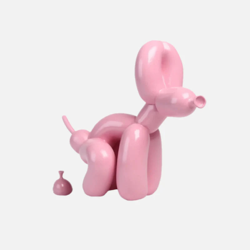 On a Walk Balloon Dog Figurine Pink