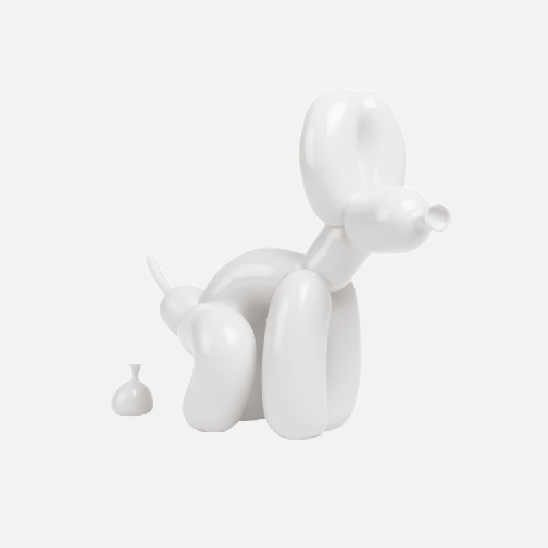 On a Walk Balloon Dog Figurine White