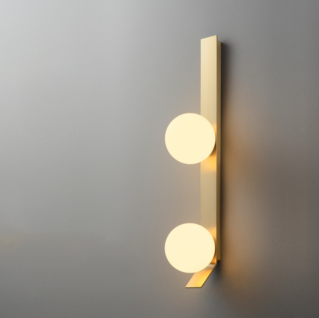 On the Edge Brass & Globe Wall Lamp 2 Light