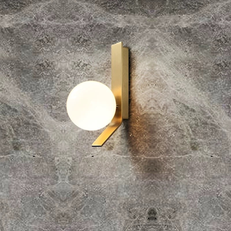On the Edge Brass & Globe Wall Lamp