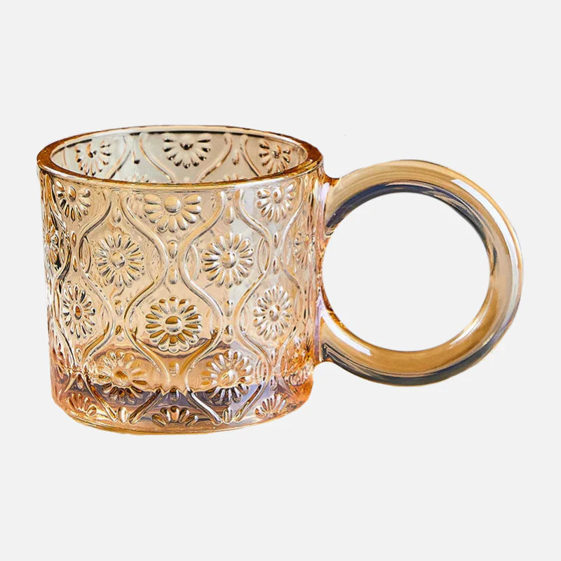 Opa Ring Glass Mug Amber Sunflower