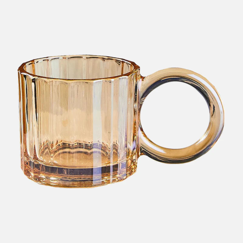 Opa Ring Glass Mug Amber Ripple