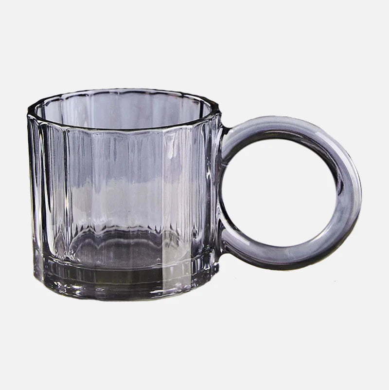 Opa Ring Glass Mug Gray Ripple