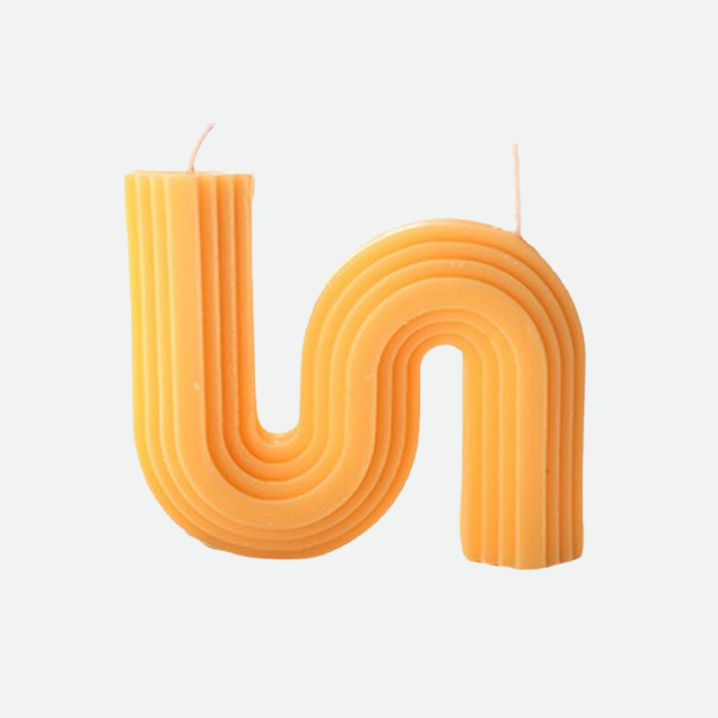 Optical Texture Decorative Candles Orange