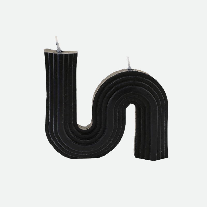 Optical Texture Decorative Candles Black