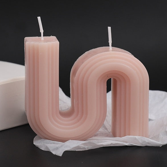 Optical Texture Decorative Candles Cherry