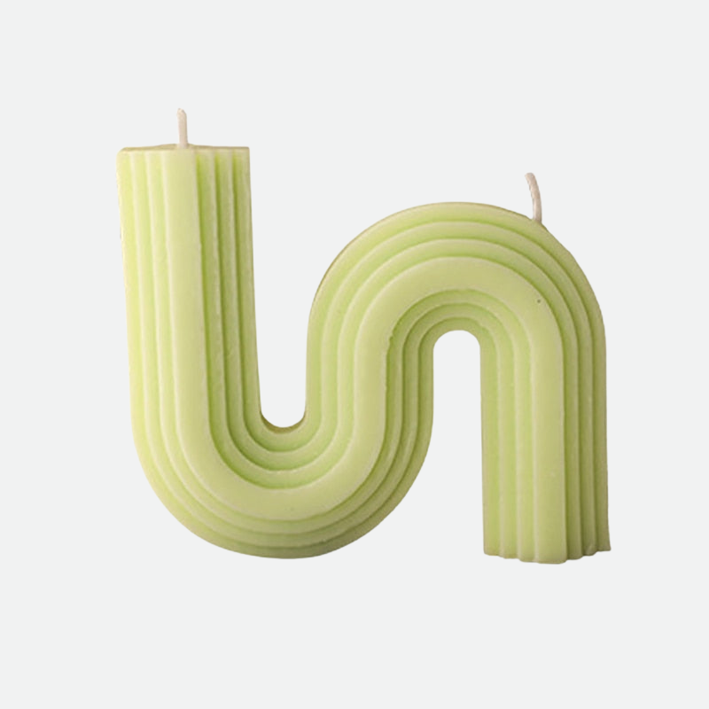 Optical Texture Decorative Candles Lime