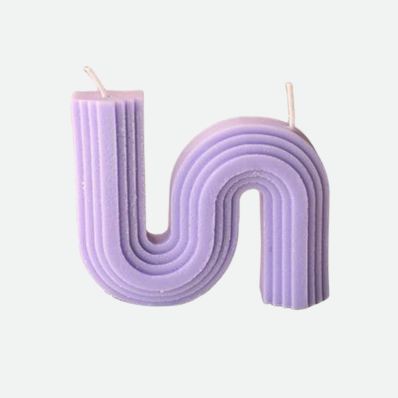 Optical Texture Decorative Candles Lilac