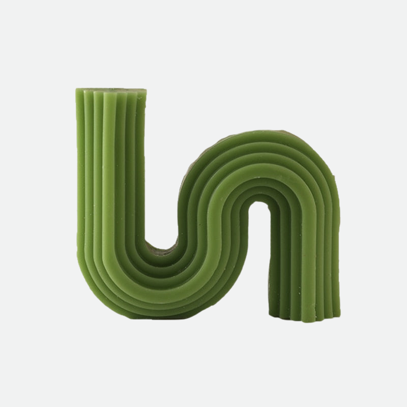 Optical Texture Decorative Candles Green